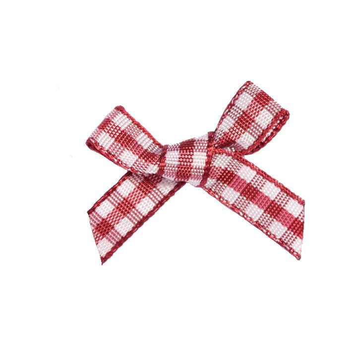 BOWG275 - GINGHAM 7mm SCATTER BOW 275 WINE