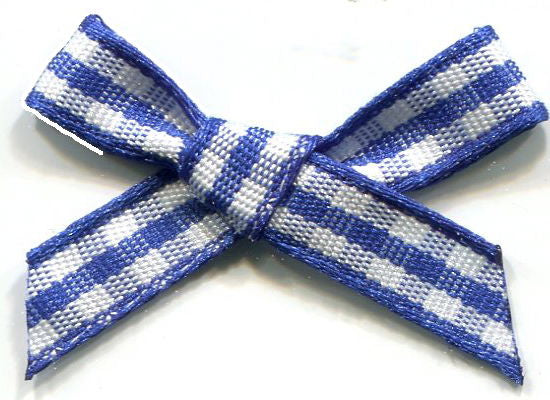 BOWG350 - GINGHAM 7mm SCATTER BOW 350 ROYAL BLUE