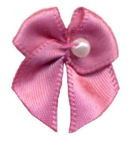 BOWP168 - SCATTER BOW WITH PEARL 168 COL ROSE