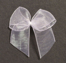 BOWS029 - SHEER RIBBON BOW 029 WHITE