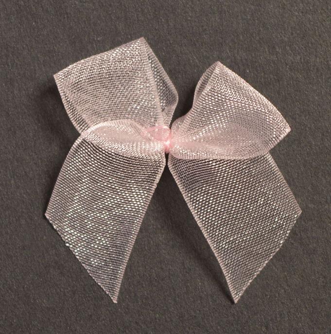 BOWS117 - SHEER RIBBON BOW 117 LT PINK