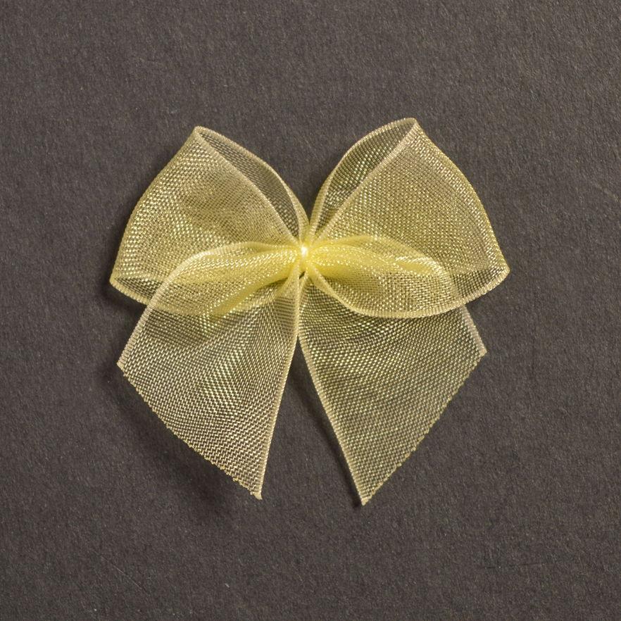 BOWS617 - SHEER RIBBON BOW 617 BABY MAIZE