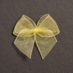 BOWS617 - SHEER RIBBON BOW 617 BABY MAIZE