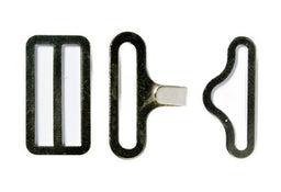 BTC-50 - BOW TIE CLIPS 50 SETS HOOK EYE AND SLIDE  NICKEL