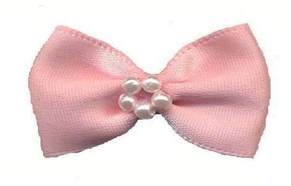 BTP117 - RIBBON BOWTIE & PEARL 117 LT PINK
