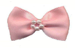 BTP117 - RIBBON BOWTIE & PEARL 117 LT PINK
