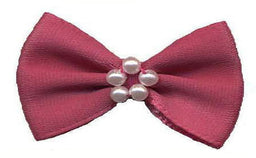 BTP168 - RIBBON BOWTIE & PEARL 168 COL ROSE