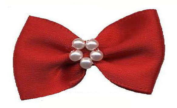 BTP250 - RIBBON BOWTIE & PEARL 250 RED