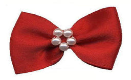 BTP250 - RIBBON BOWTIE & PEARL 250 RED