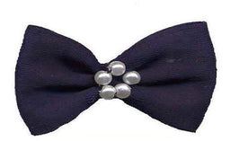 BTP370 - RIBBON BOWTIE & PEARL 370 NAVY
