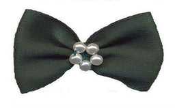 BTP587 - RIBBON BOWTIE & PEARL 587 FOREST GREEN