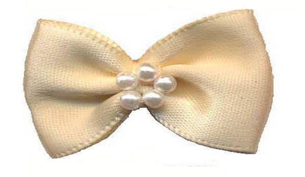 BTP815 - RIBBON BOWTIE & PEARL 815 CREAM