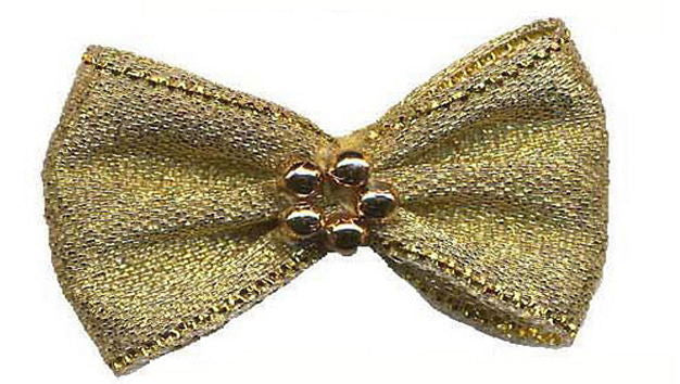 BTPG - RIBBON BOWTIE & PEARL ALL GOLD