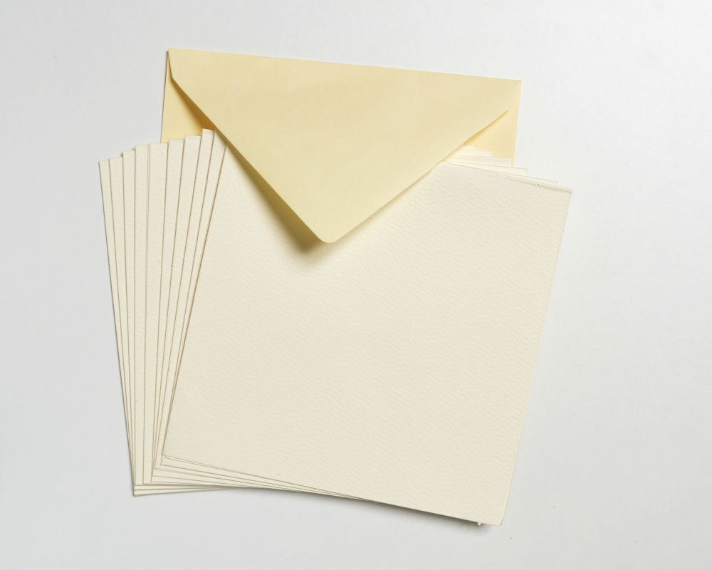 CARD55I - **CARD BLANKS 5 inch X 5 inch IVORY WITH ENVELOPES