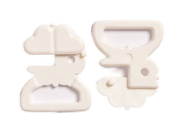 CB2-19W - CLOVER CLASPS SIZE19 COL WHITE