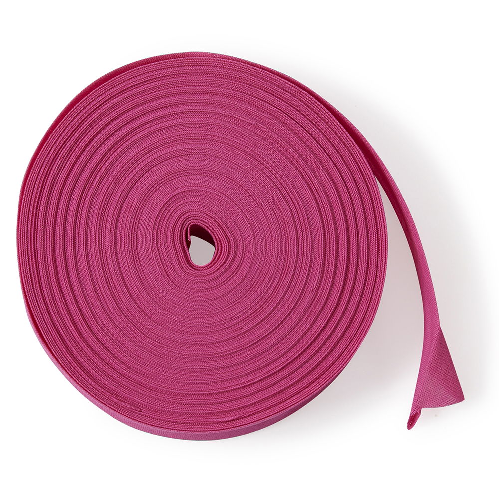 CB25-08 - COTTON BIAS BINDING 25mm BRIGHT PINK x 25m ROLL