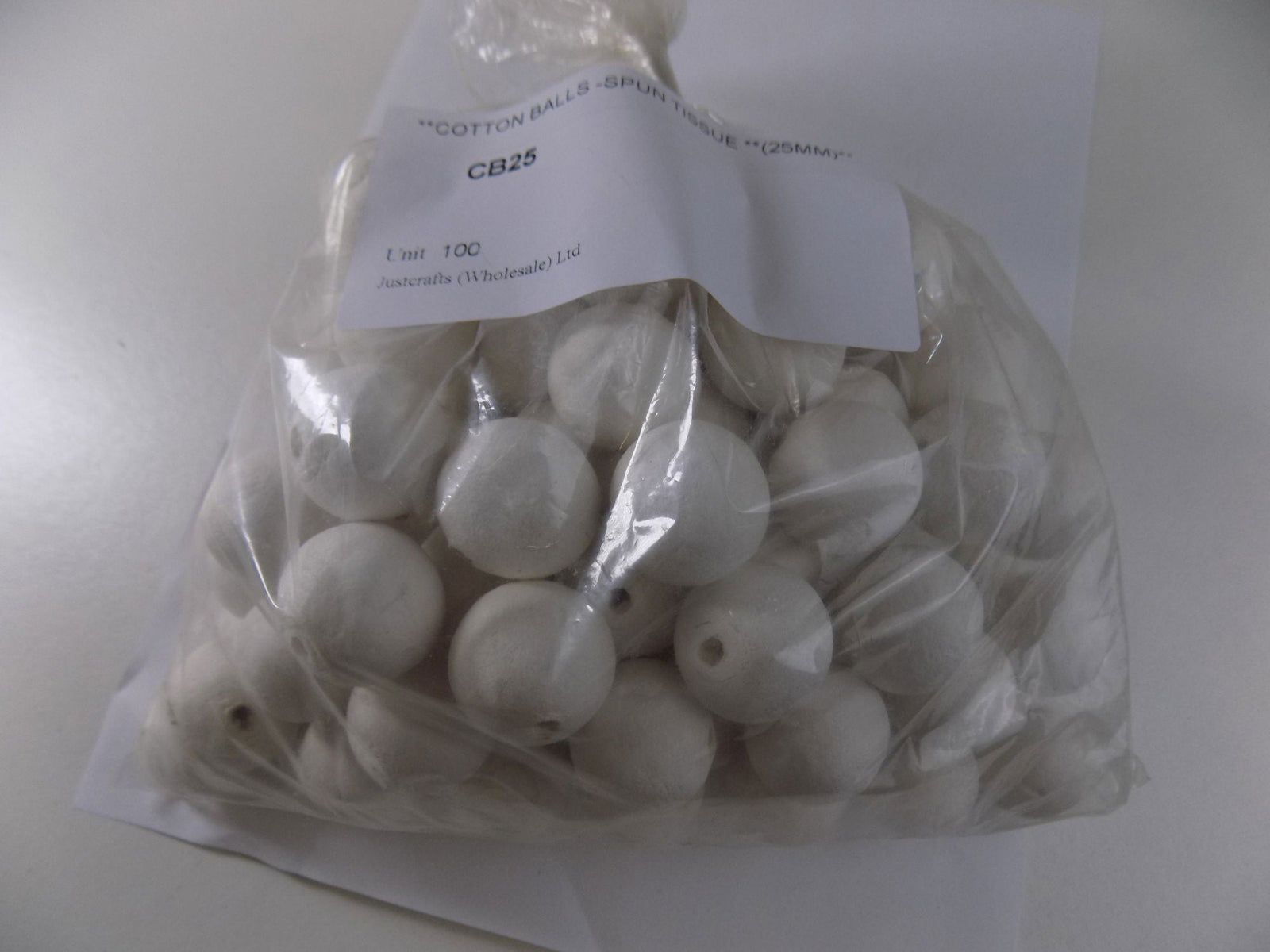 CB25 - **COTTON BALLS - SPUN TISSUE **25MM**