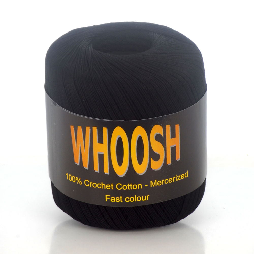 CC-SS476 - WHOOSH 100% CROCHET COTTON BIG BALL 420 BLACK (366m 60g)
