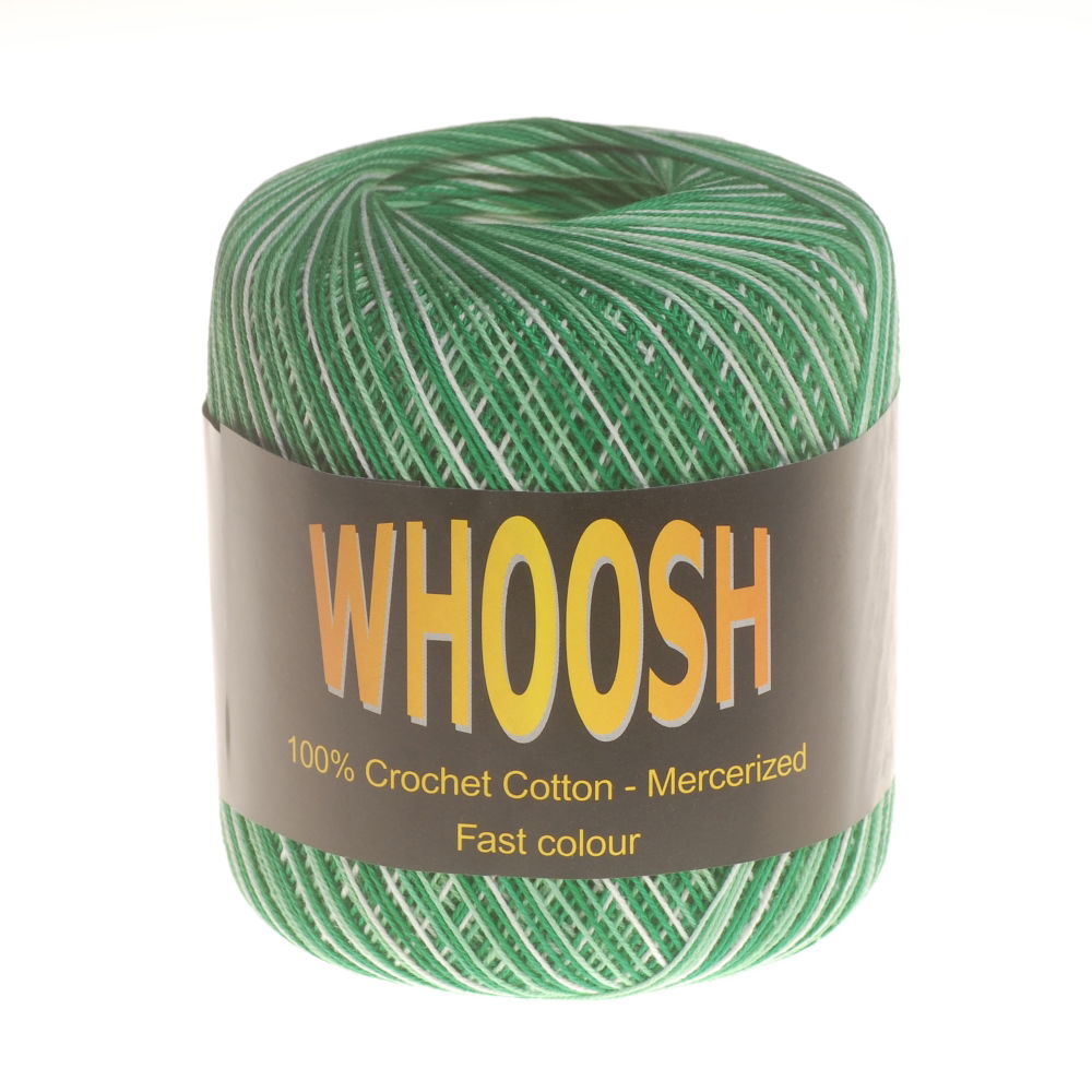 CC-SS488 - WHOOSH 100% CROCHET COTTON BIG BALL 40 VARI GREEN (320m 53g)
