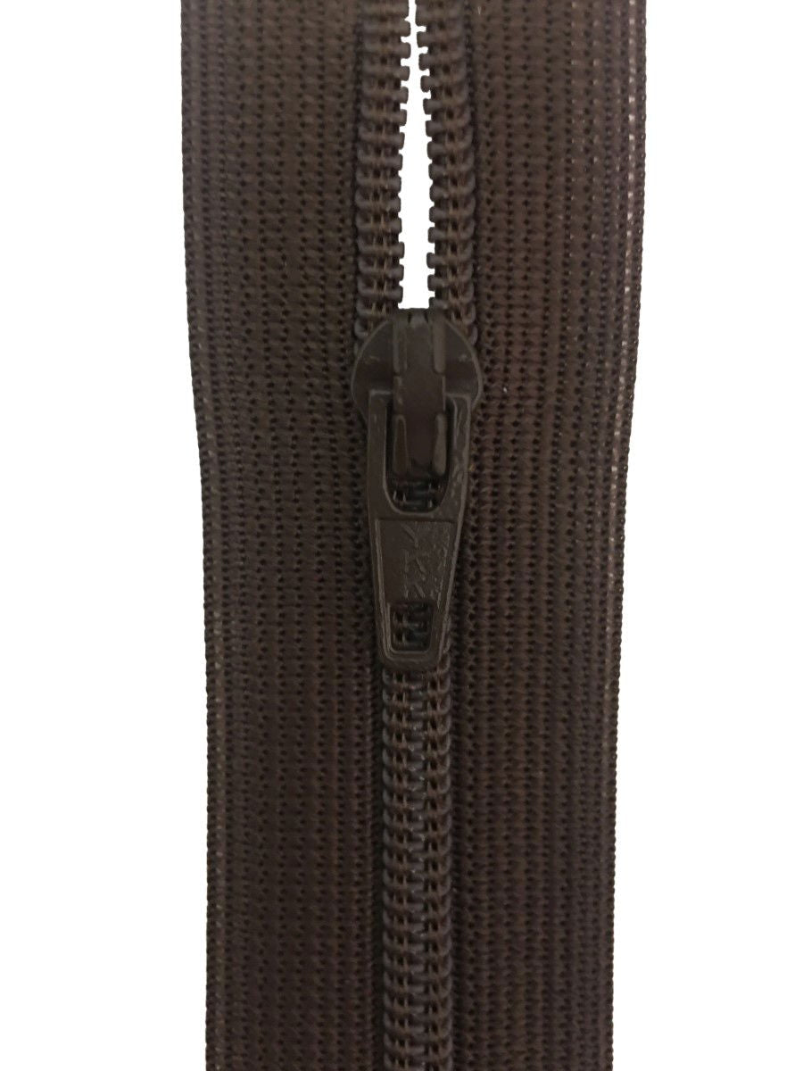 CF036-10-868 - YKK L/W OPEN END ZIP 10 inch 25 cm 868 DK BROWN