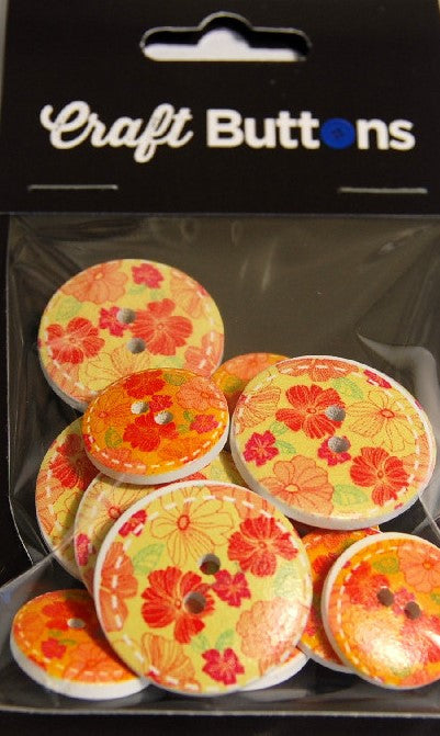 CFB023   **SEHLBACH CRAFT 18/25MM (15PCS) FLORAL RED/YELLOW