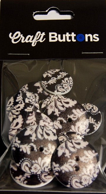 CFB025   **SEHLBACH CRAFT 18/25MM (15PCS)  PATTERN BLACK/WHITE