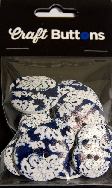 CFB026   **SEHLBACH CRAFT 18/25MM (15PCS)  PATTERN BLACK/WHITE