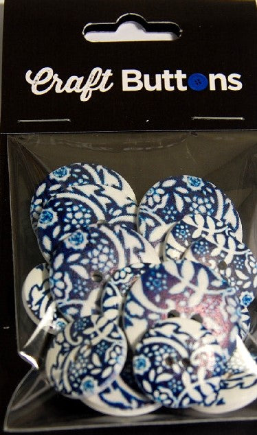 CFB027   **SEHLBACH CRAFT 18/25MM (15PCS)  PATTERN BLACK/WHITE