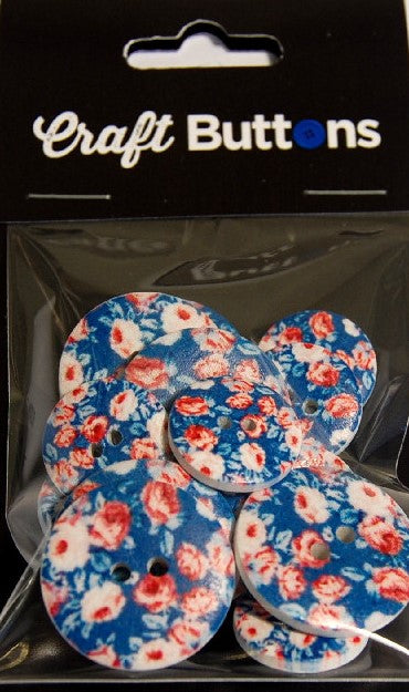 CFB032   **SEHLBACH CRAFT 18/25MM (15PCS)  ROSES  RED/BLUE