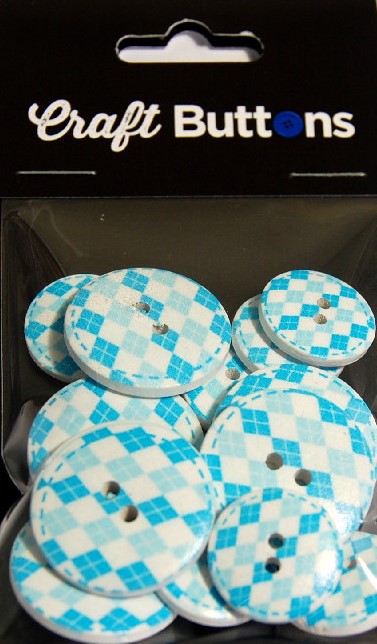 CFB039   **SEHLBACH CRAFT 18/25MM (15PCS) BLUE DIAMOND CHECK