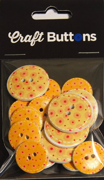 CFB044   **SEHLBACH CRAFT 18/25MM (15PCS) SPOT(YELLOW/GOLD)