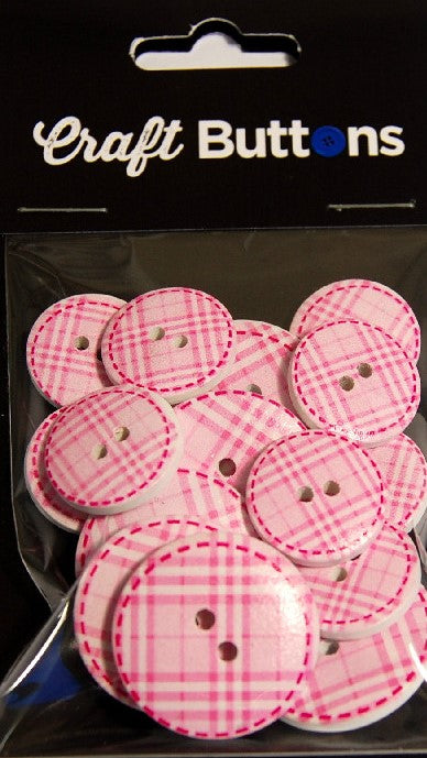 CFB048   **SEHLBACH CRAFT 18/25MM (15PCS) PINK CHECK