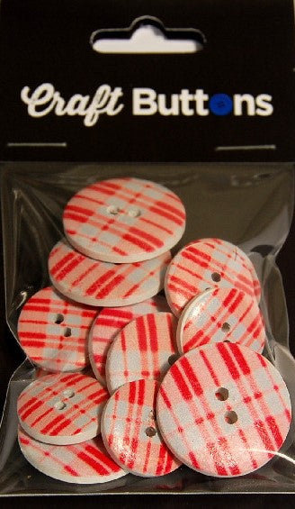 CFB068   **SEHLBACH CRAFT 18/25MM (15PCS)  CHECK RED