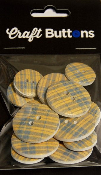 CFB069   **SEHLBACH CRAFT 18/25MM (15PCS)  CHECK  YELLOW/GREY