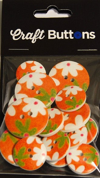 CFB072   **SEHLBACH CRAFT 18/25MM (15PCS) FLORAL (ORANGE BACK)