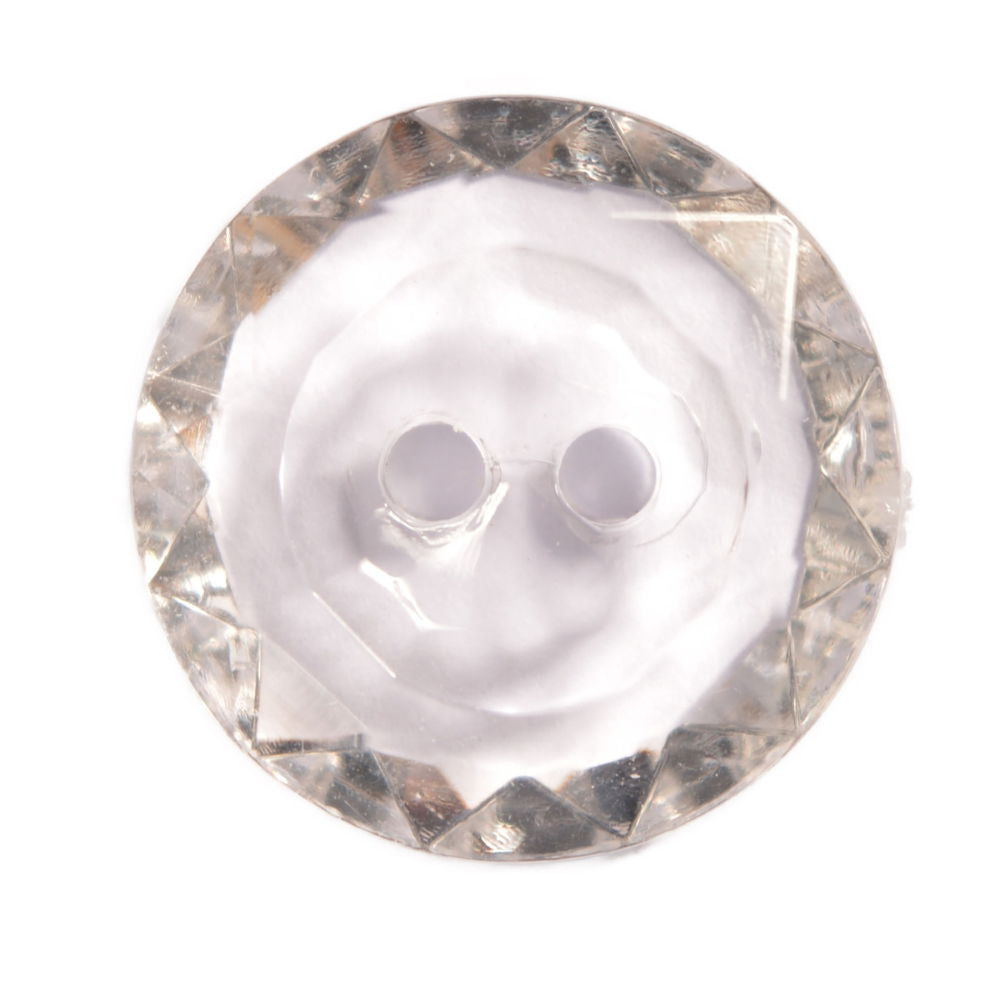 CG2-20-1 - FACETED ACRYLIC GLASS 2 HOLE SIZE 20 COL 1 CLEAR