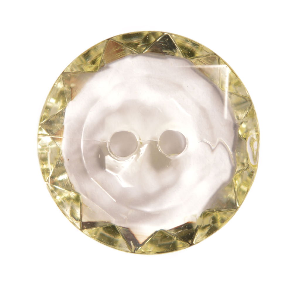 CG2-20-3 - FACETED ACRYLIC GLASS 2 HOLE SIZE 20 COL 3 YELLOW