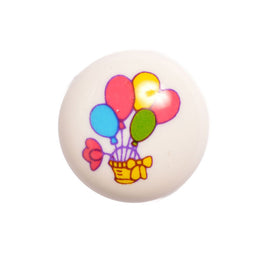CG4-24L-B - BUTTONS - PRINTED BALLOONS (WHITE ACRYLIC GLASS)