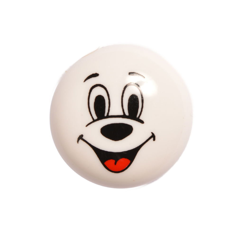 CG4-24L-D - BUTTONS - PRINTED HAPPY FACE (WHITE ACRYLIC GLASS)