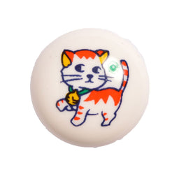 CG4-24L-F - BUTTONS - PRINTED PINK CAT (WHITE  ACRYLIC GLASS)