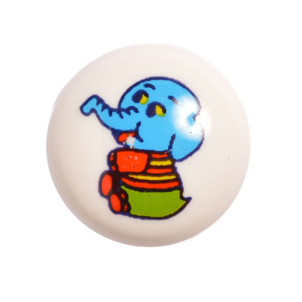 CG4-24L-H - BUTTONS - PRINTED ELEPHANT (WHITE ACRYLIC GLASS)