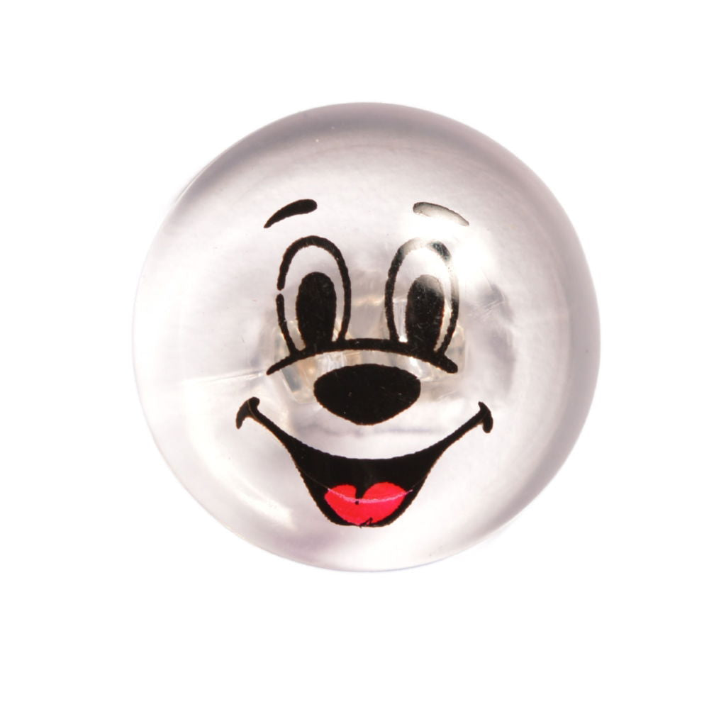 CG7-24L-A - BUTTONS - PRINTED HAPPY FACE (CLEAR ACRYLIC GLASS)