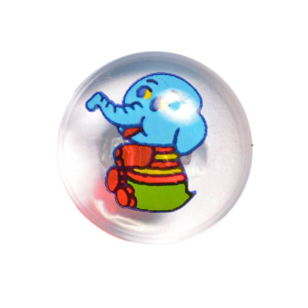 CG7-24L-B - BUTTONS - PRINTED ELEPHANT (CLEAR ACRYLIC GLASS)