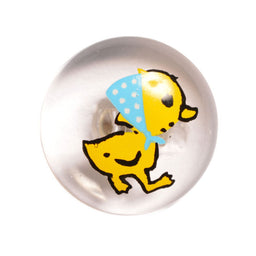 CG7-24L-D - BUTTONS - PRINTED YELLOW  DUCK (CLEAR ACRYLIC GLASS)