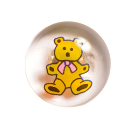 CG7-24L-E - BUTTONS - PRINTED TEDDYBEAR (CLEAR ACRYLIC GLASS)