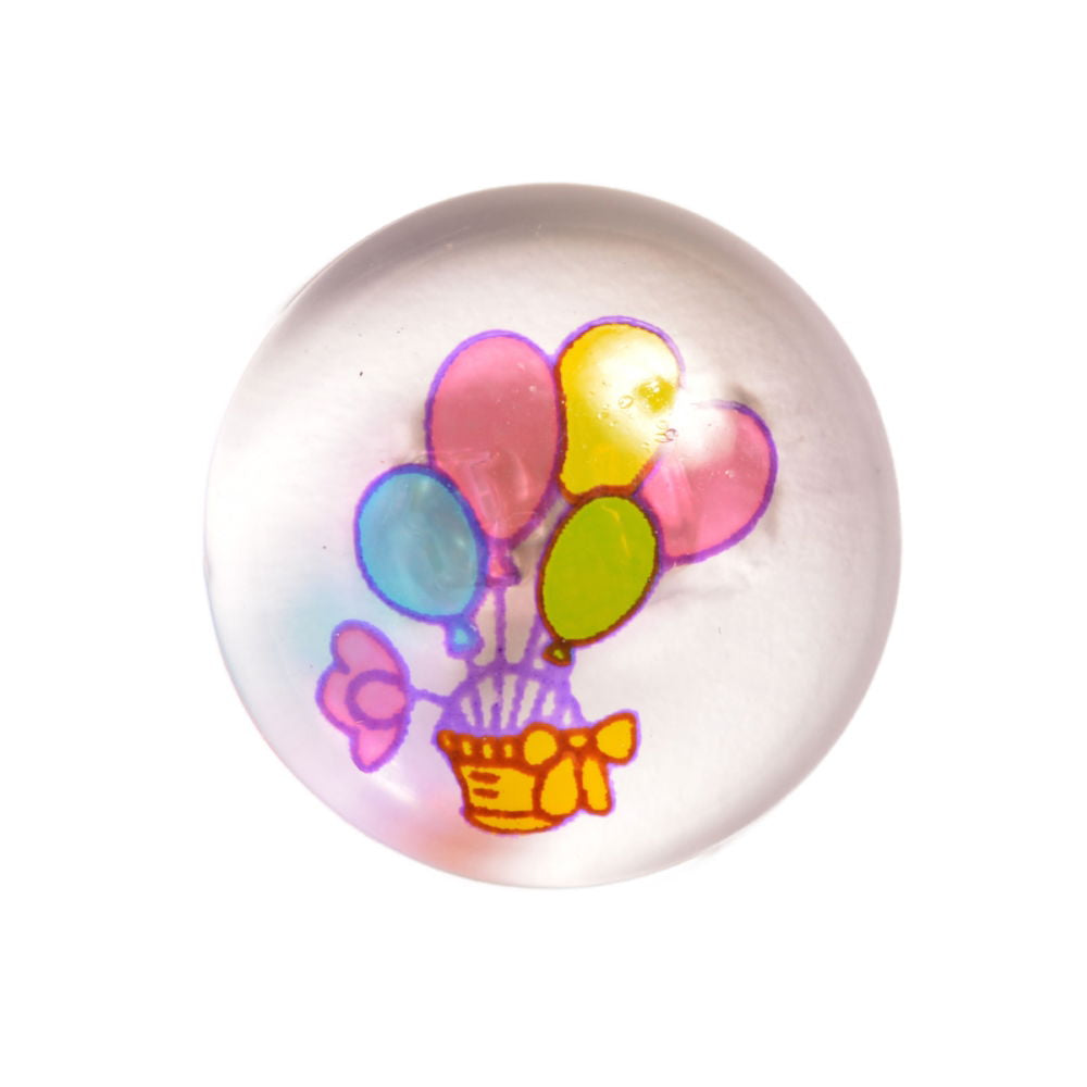 CG7-24L-J - BUTTONS - PRINTED BALLOONS (CLEAR ACRYLIC GLASS)