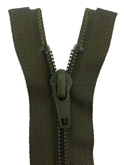 CN056-10-566 - YKK MED/W OPEN END ZIP 10 inch 25 cm 566 KHAKI