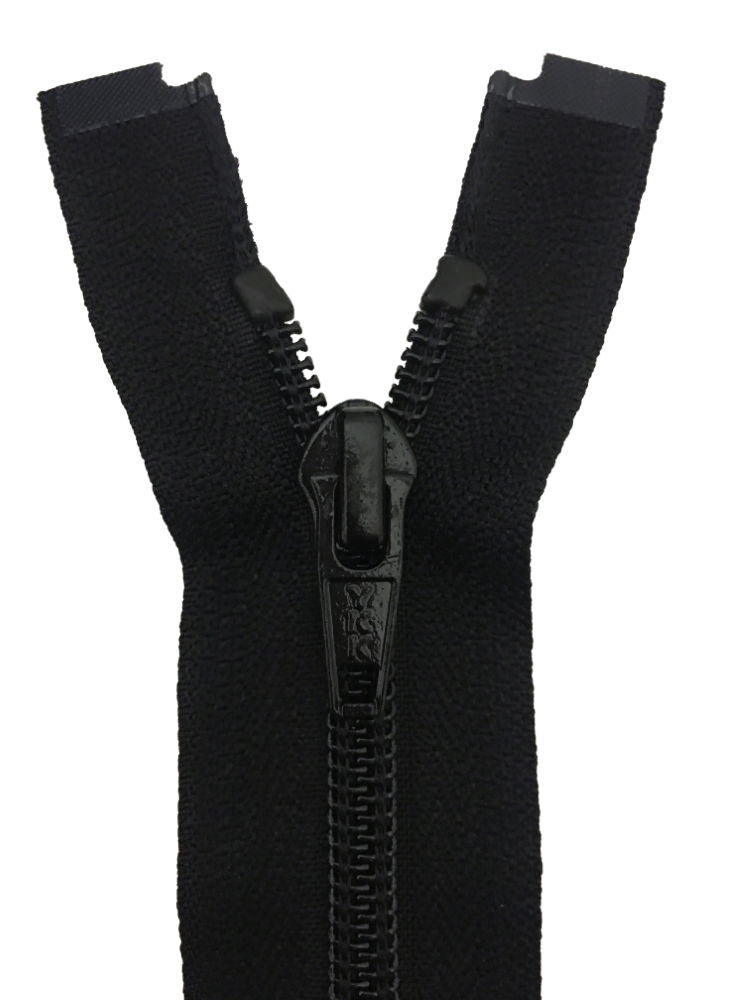 CN056-10-580 - YKK MED/W OPEN END ZIP 10 inch 25 cm 580 BLACK