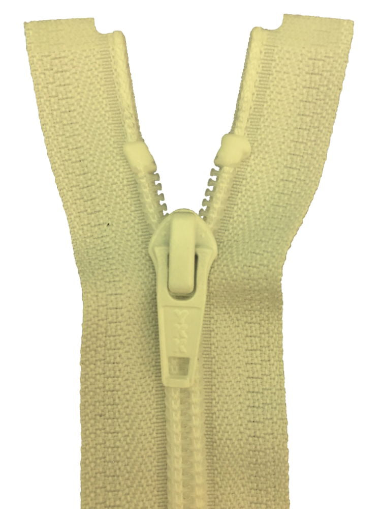 CN056-30-501 - YKK MED/W OPEN END ZIP 30 inch 76 cm 501 WHITE