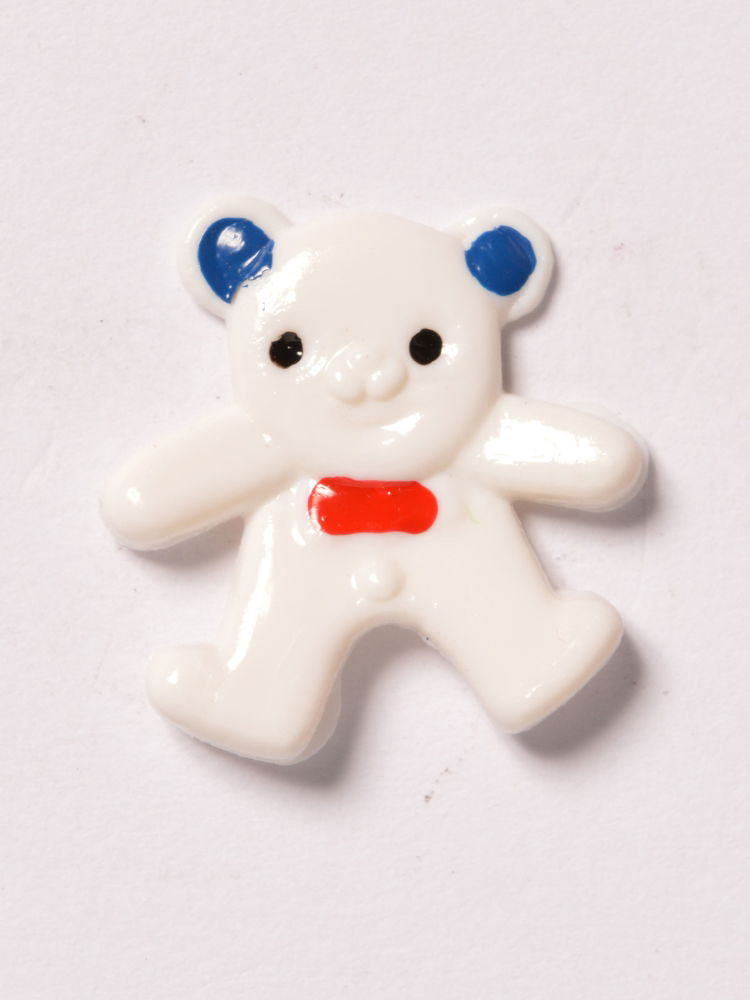 CN10-1 - BUTTONS- TEDDY (HAND PAINTED) COL 1 WHITE 26L